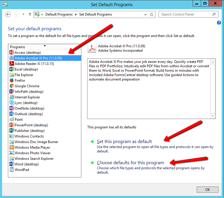 windows how to change default program pdf opens in