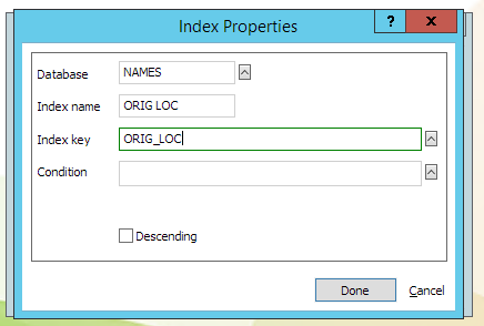 index properties