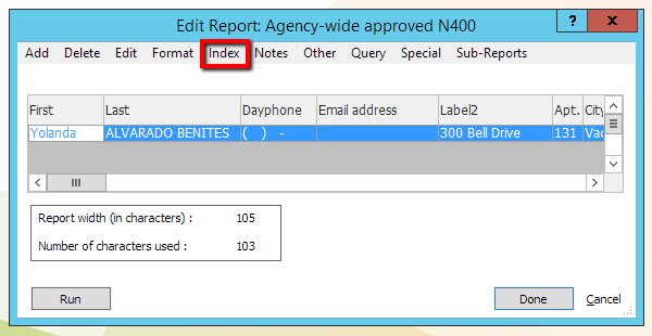 edit report