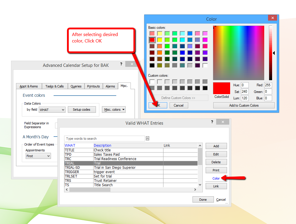 Color Coding a Calendar – AbacusNext-Client Services