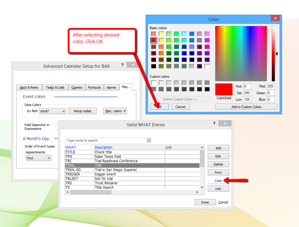How to Color Code a Calendar: AbacusNext Client Services