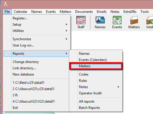 Export Abacuslaw Reports To A Csv Fileexcel Format Abacusnext Client 7432