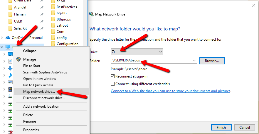 map network drive over vpn windows 7