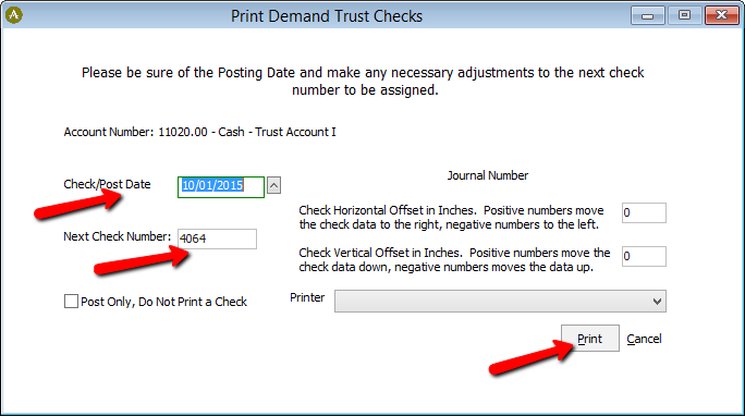 How to print Trust Checks - AbacusNext-Client Services