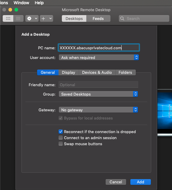 microsoft remote desktop mac setup