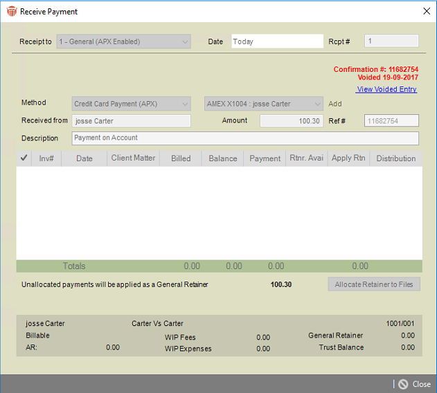 How to Void or Refund an APX transaction in Amicus - AbacusNext-Client Services