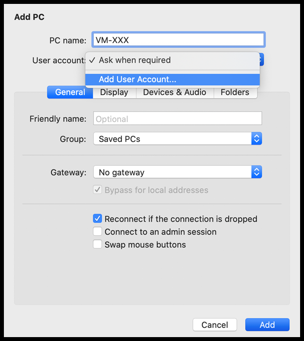 microsoft rdc for mac gateway